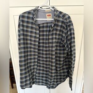 Levi's Gray and Brown Plaid Shirt